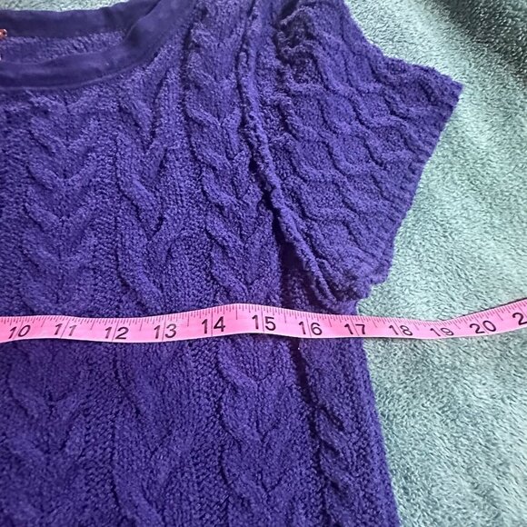 Free People Baby Cable Knit Tee Blue - Picture 10 of 12